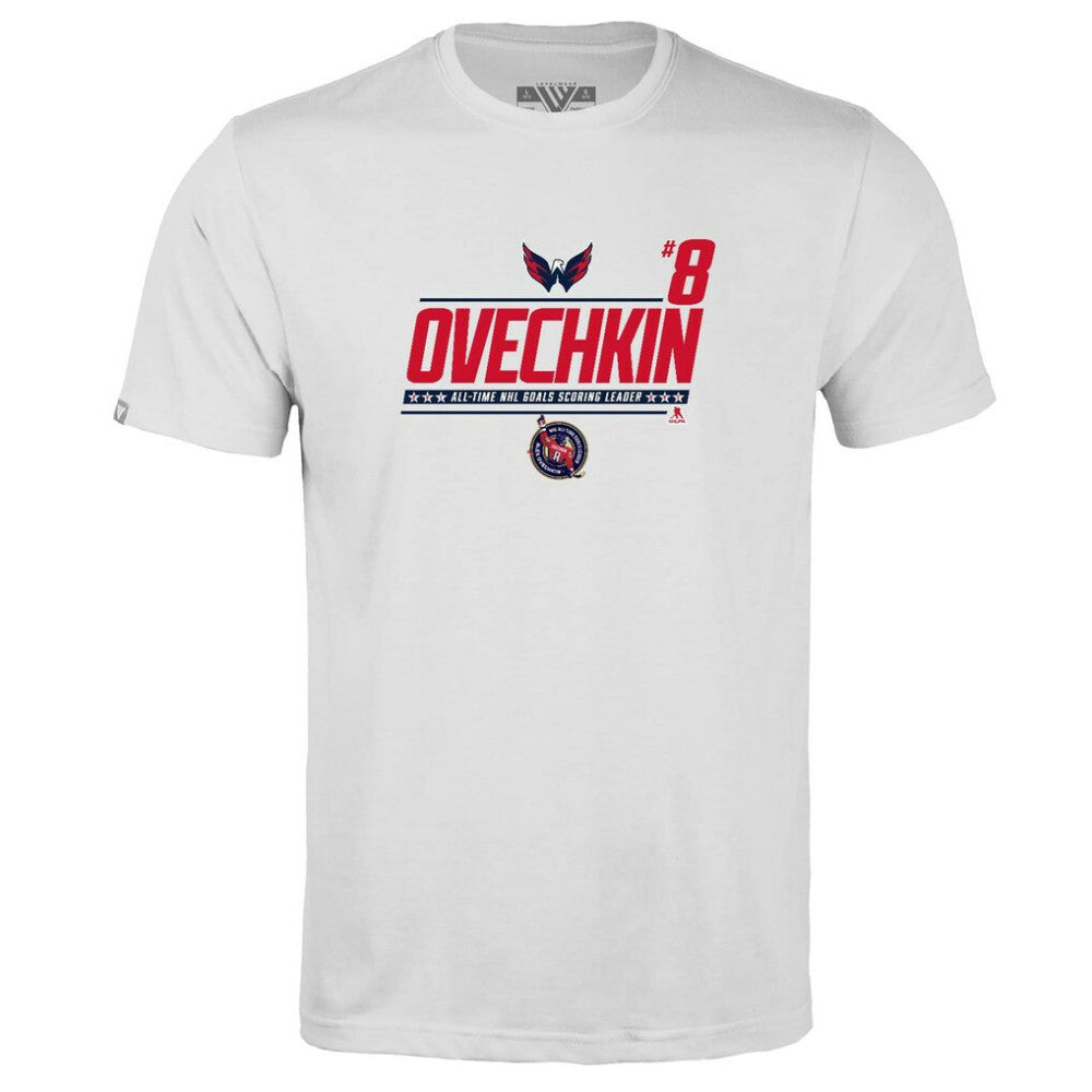 NHL Alexander Ovechkin Washington Capitals Levelwear Youth NHL All-Time Leading Goal Scorer Milestone Name & Number Little Richmond T-Shirt