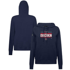 NHL Alexander Ovechkin Washington Capitals Levelwear Women's NHL All-Time Leading Goal Scorer Milestone Stripes Name & Number Adorn Pullover Hoodie