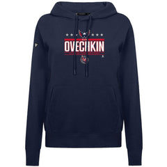 NHL Alexander Ovechkin Washington Capitals Levelwear Women's NHL All-Time Leading Goal Scorer Milestone Stripes Name & Number Adorn Pullover Hoodie