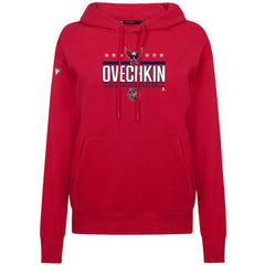 NHL Alexander Ovechkin Washington Capitals Levelwear Women's NHL All-Time Leading Goal Scorer Milestone Stripes Name & Number Adorn Pullover Hoodie
