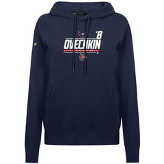 NHL Alexander Ovechkin Washington Capitals Levelwear Women's NHL All-Time Leading Goal Scorer Milestone Stripes Name & Number Adorn Pullover Hoodie
