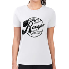 White Tampa Bay Rays G-III 4Her by Carl Banks Women's Super-Slim Fit Lightweight Distressed Baseball Team T-Shirt