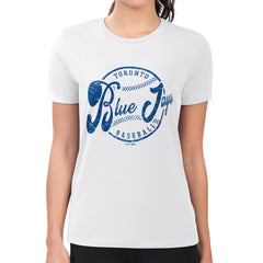 White Toronto Blue Jays G-III 4Her by Carl Banks Women's Super-Slim Fit Lightweight Distressed Baseball Team T-Shirt