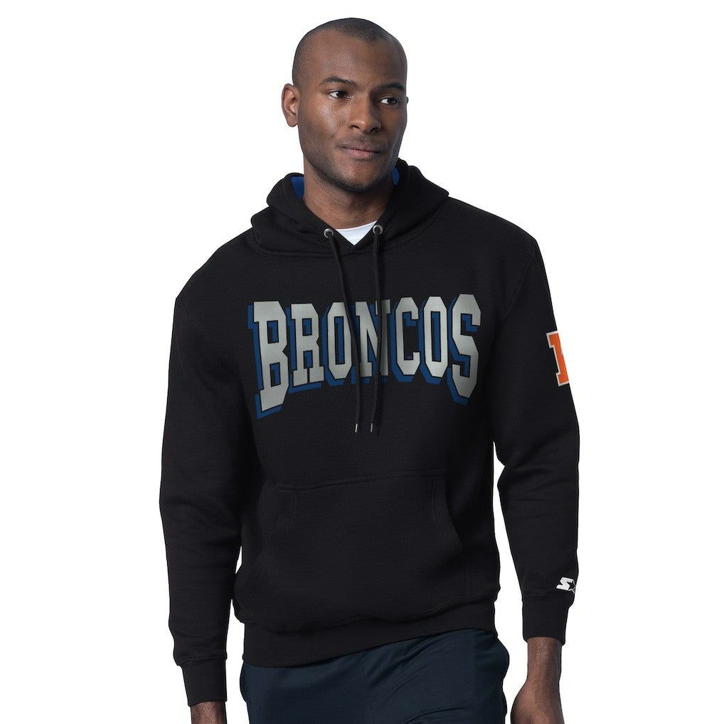 Starter Thursday Night Gridiron Hoodie with Vintage Logo - Denver Broncos Hoodies