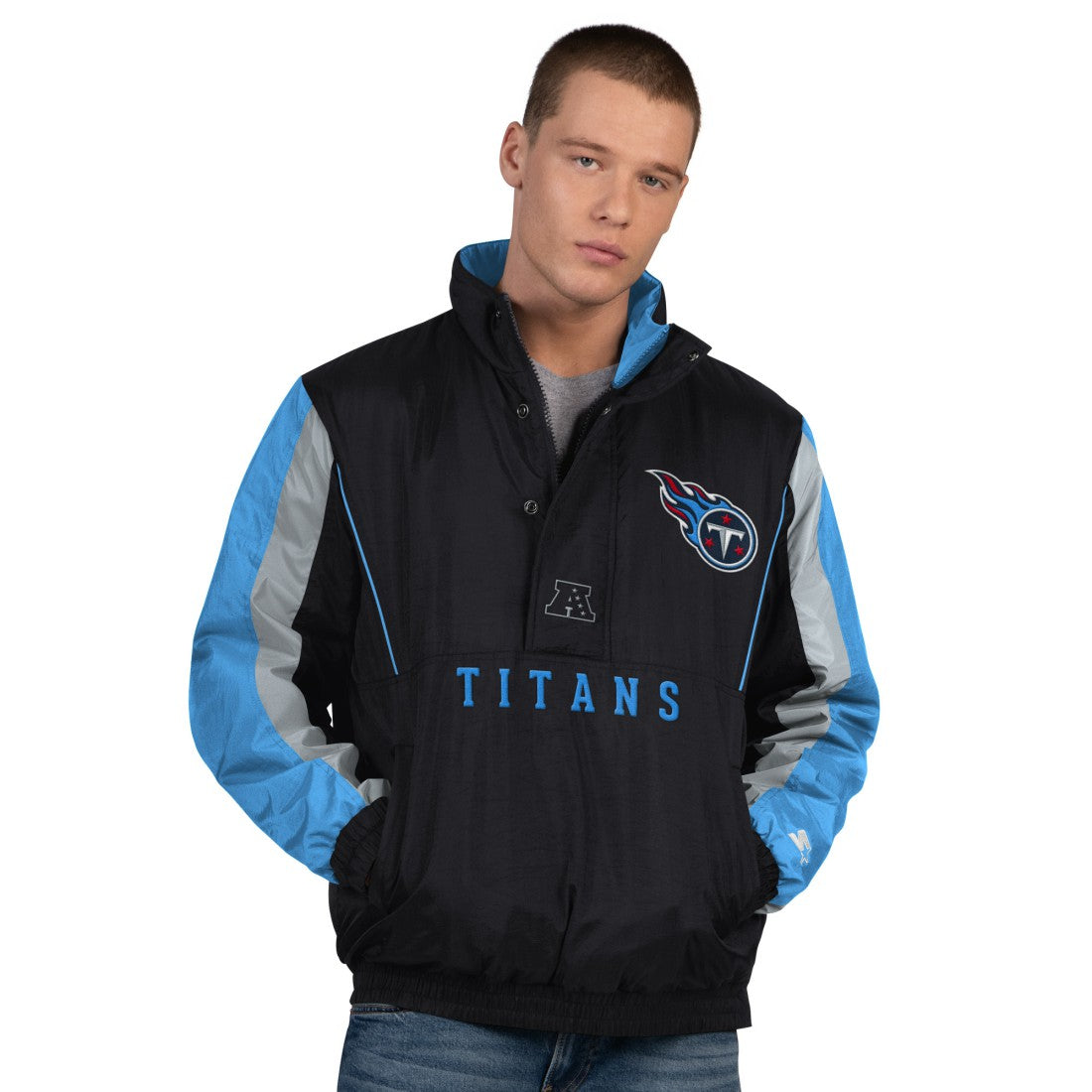 Starter Thursday Night Gridiron Half-Zip Jacket - Tennessee Titans Jackets