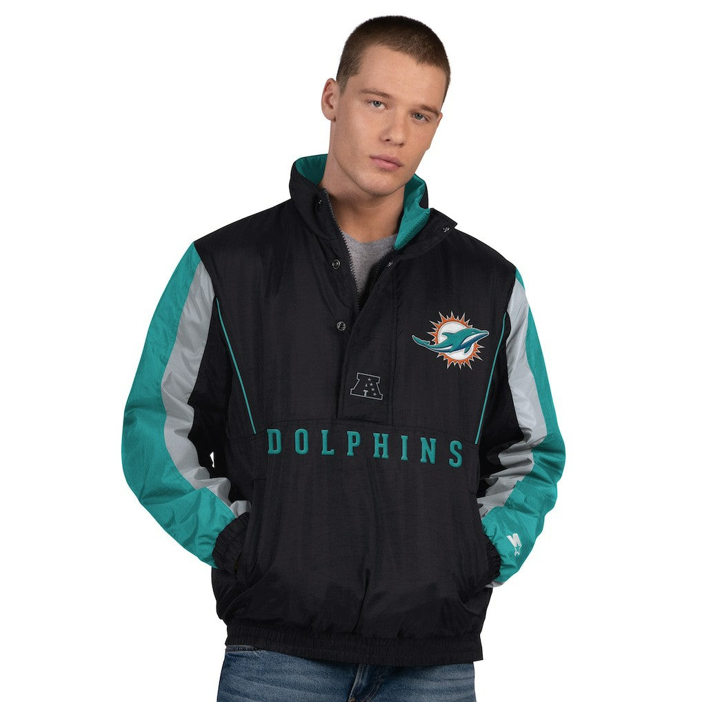 Starter Thursday Night Gridiron Half-Zip Jacket - Miami Dolphins Jackets