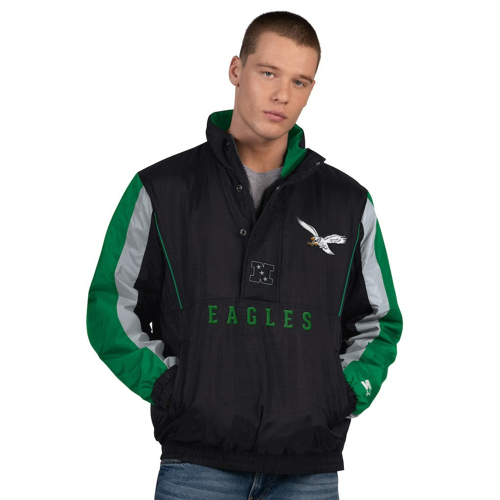 Starter Thursday Night Gridiron Vintage Logo Half-Zip Jacket - Philadelphia Eagles Jackets