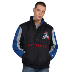 Starter Thursday Night Gridiron Vintage Logo Half-Zip Jacket - New England Patriots Jackets