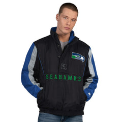 Starter Thursday Night Gridiron Vintage Logo Half-Zip Jacket - Seattle Seahawks Jackets