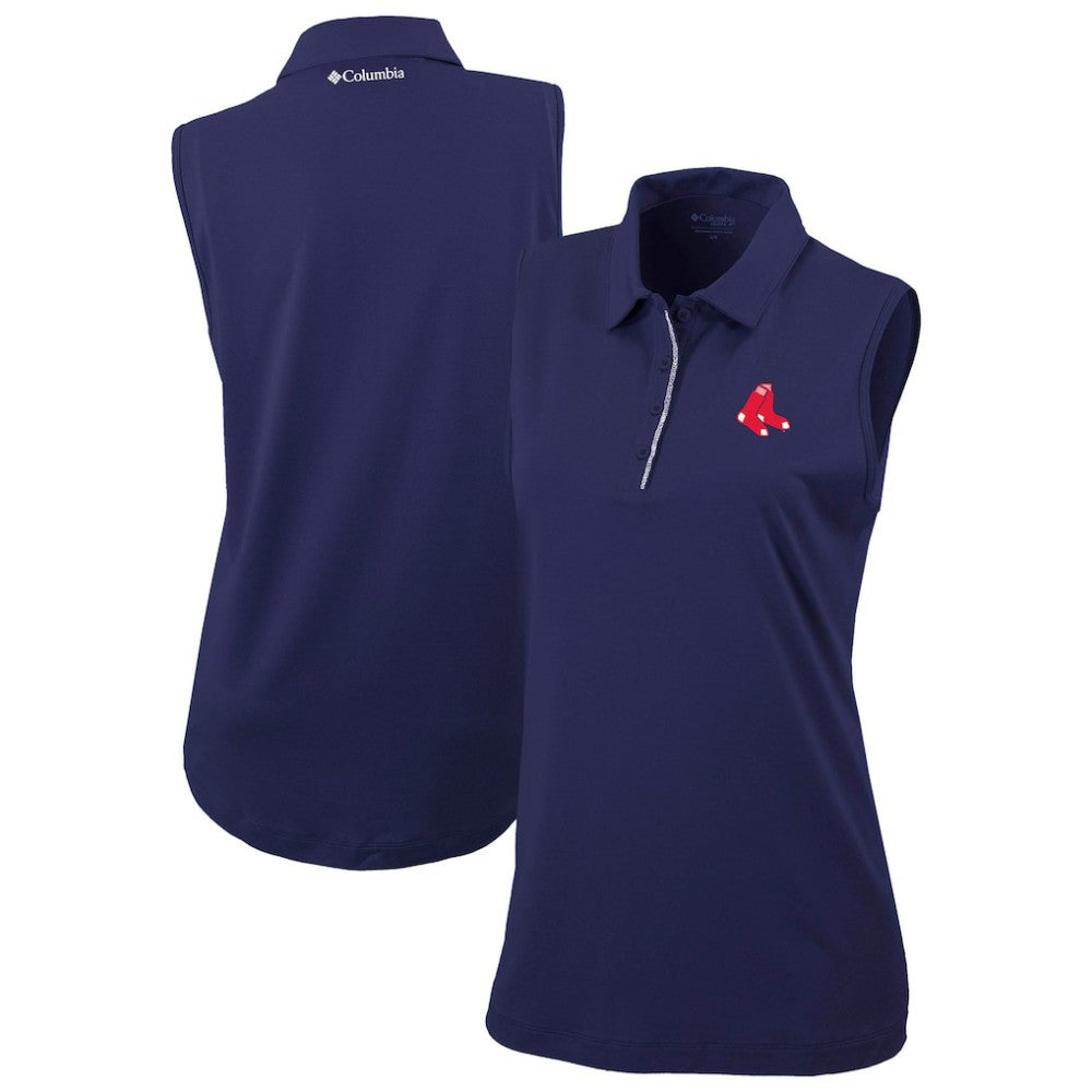 Navy Boston Red Sox Columbia Women's Tend The Ball Sleeveless Polo