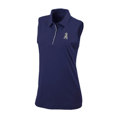 Navy Los Angeles Angels Columbia Women's Tend The Ball Sleeveless Polo