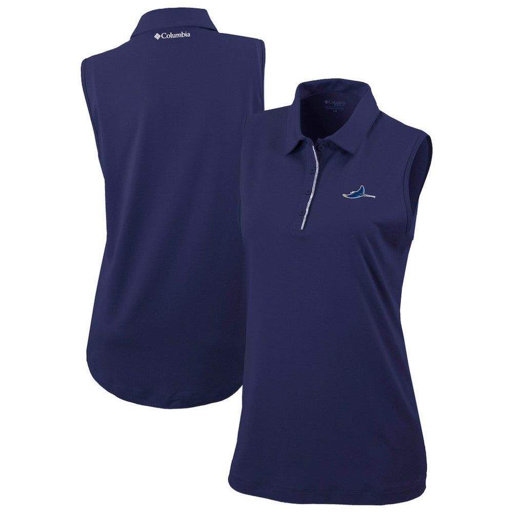 Navy Tampa Bay Rays Columbia Women's Tend The Ball Sleeveless Polo