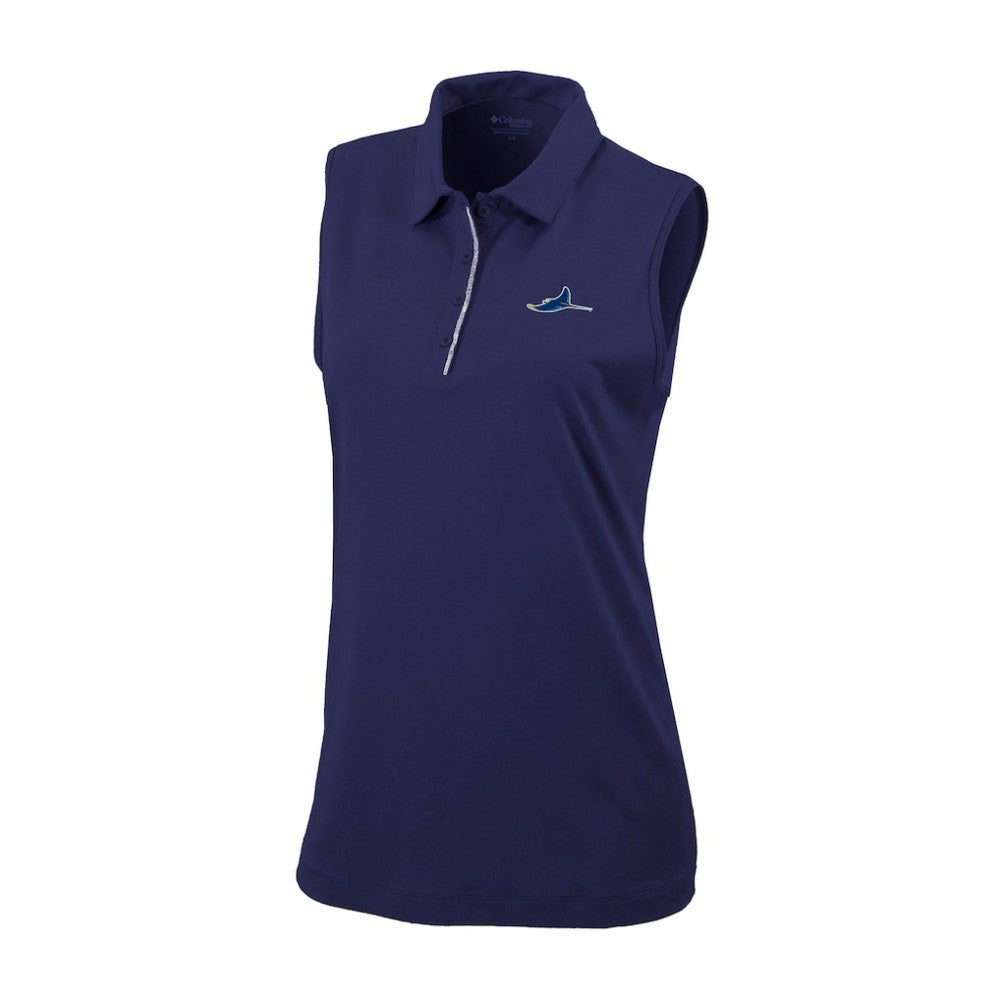 Navy Tampa Bay Rays Columbia Women's Tend The Ball Sleeveless Polo