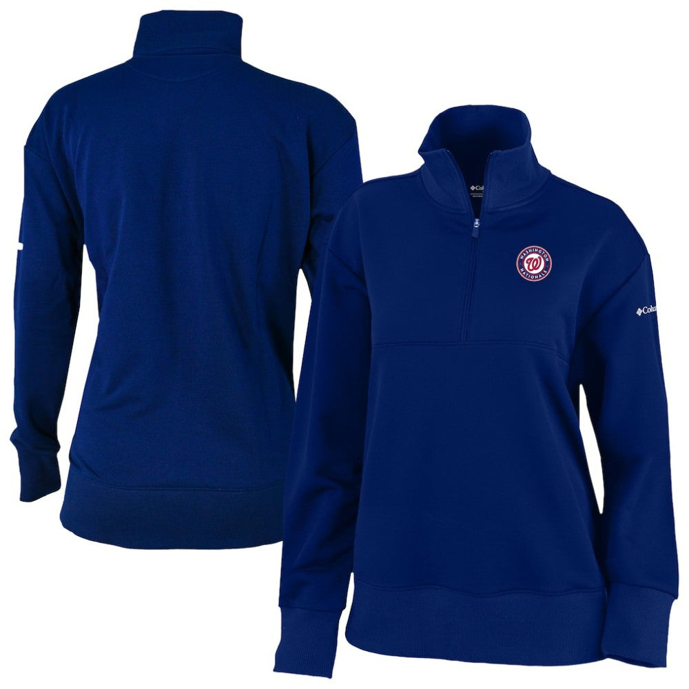 Navy Washington Nationals Columbia Women's Birchwood Hills Quarter-Zip Pullover