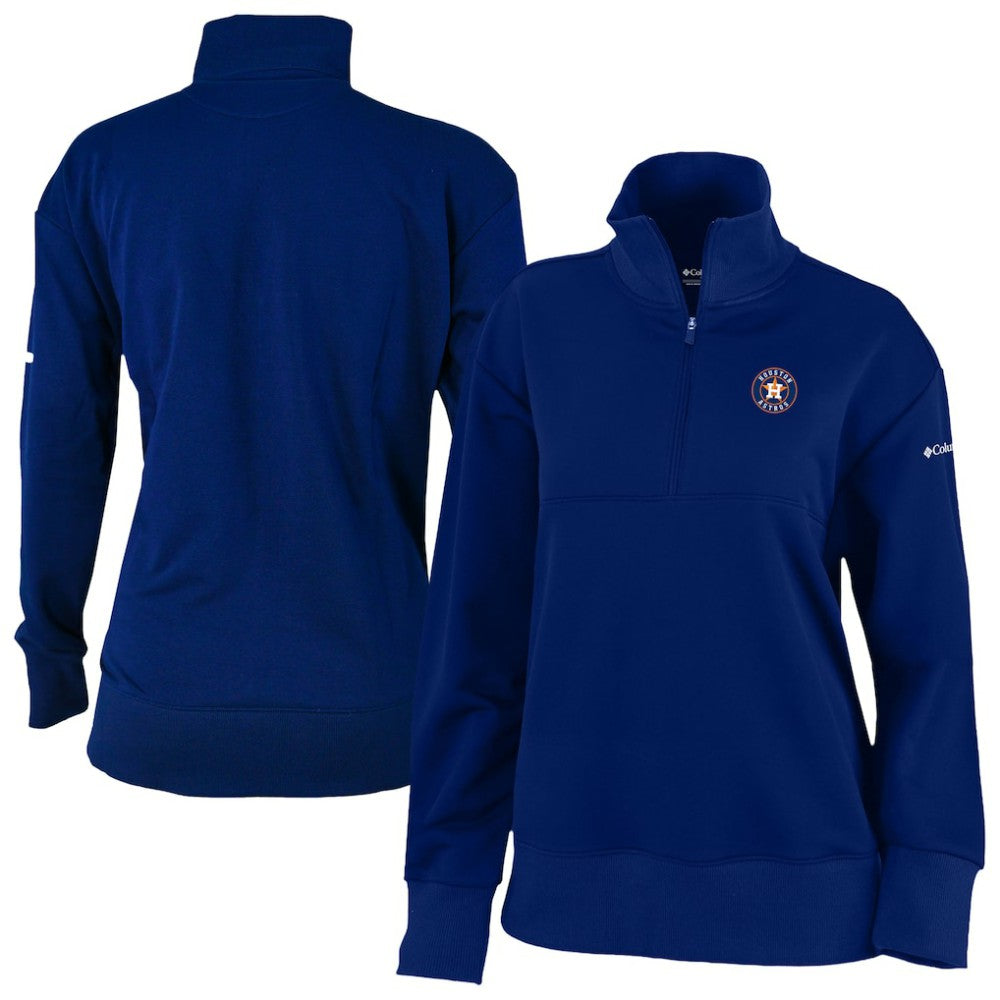 Navy Houston Astros Columbia Women's Birchwood Hills Quarter-Zip Pullover