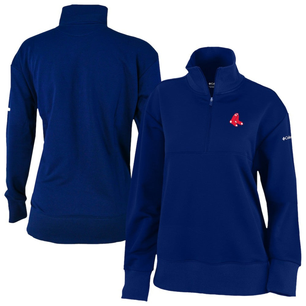 Navy Boston Red Sox Columbia Women's Birchwood Hills Quarter-Zip Pullover