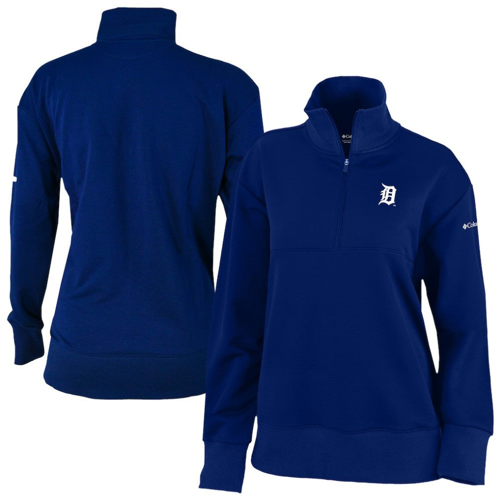 Navy Detroit Tigers Columbia Women's Birchwood Hills Quarter-Zip Pullover