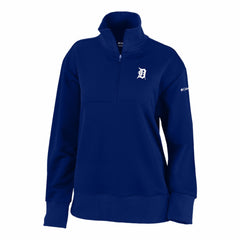 Navy Detroit Tigers Columbia Women's Birchwood Hills Quarter-Zip Pullover