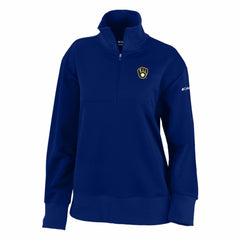 Navy Milwaukee Brewers Columbia Women's Birchwood Hills Quarter-Zip Pullover