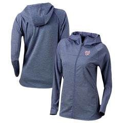 Navy Washington Nationals Columbia Women's Half Shot Full-Zip Hoodie