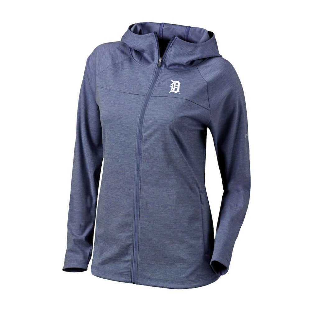Navy Detroit Tigers Columbia Women's Half Shot Full-Zip Hoodie