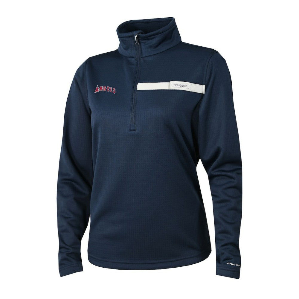 Navy Los Angeles Angels Columbia Women's Skiff Guide Fleece Half-Zip Pullover Jacket