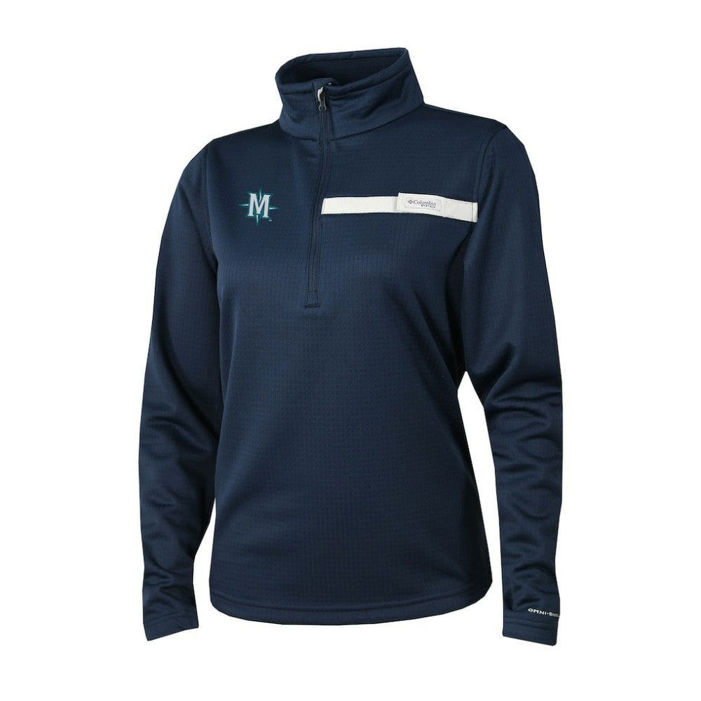 Navy Seattle Mariners Columbia Women's Skiff Guide Fleece Half-Zip Pullover Jacket