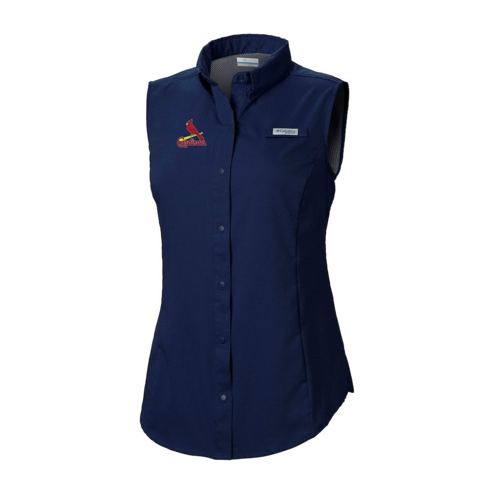 Navy St. Louis Cardinals Columbia Women's Tamiami Sleeveless Shirt