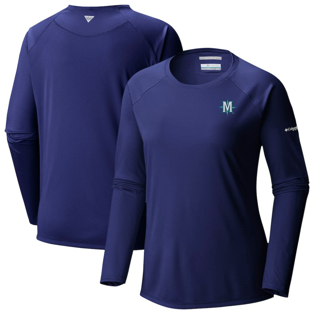 Navy Seattle Mariners Columbia Tidal Tee II Long Sleeve T-Shirt