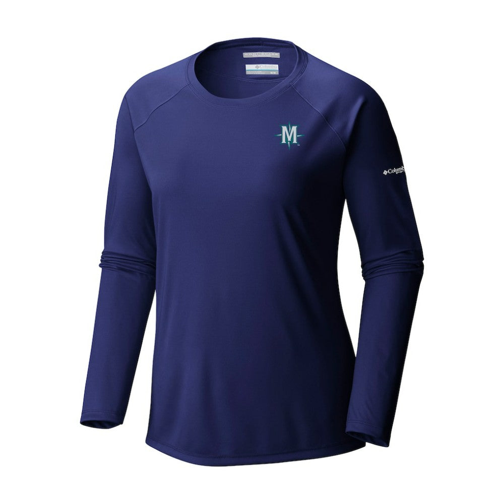 Navy Seattle Mariners Columbia Tidal Tee II Long Sleeve T-Shirt