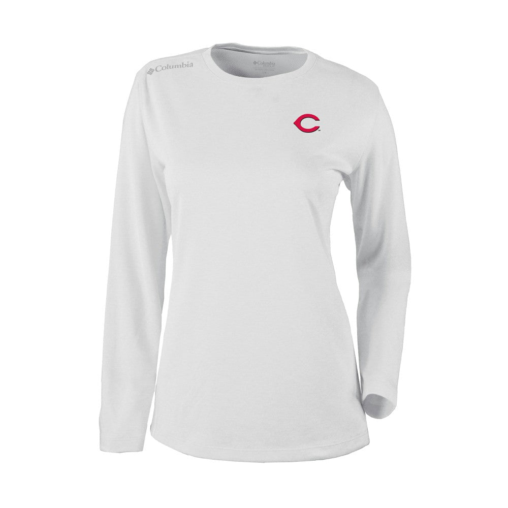 White Cincinnati Reds Columbia Shotgun Long Sleeve T-Shirt