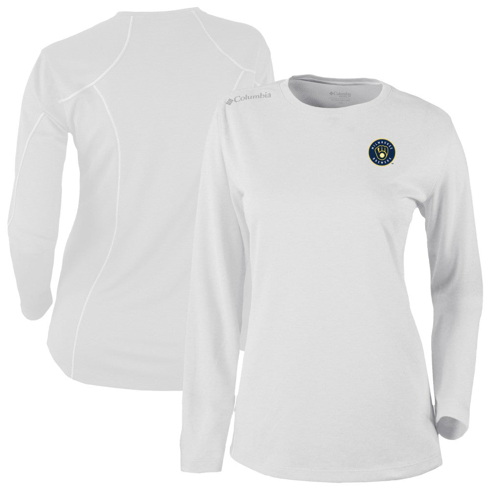 White Milwaukee Brewers Columbia Shotgun Long Sleeve T-Shirt