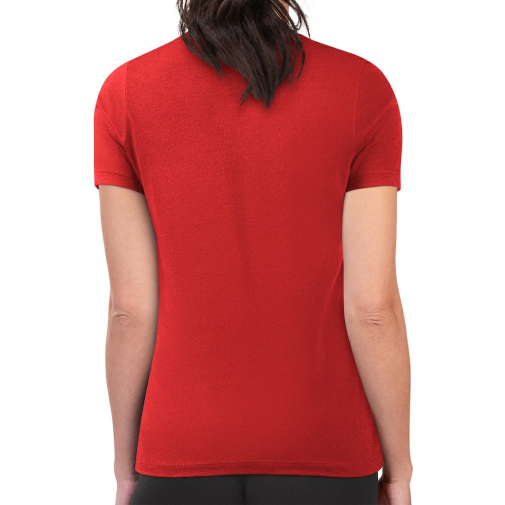 Red Texas Rangers G-III 4Her by Carl Banks Women's Super-Slim Fit Lightweight Double Heart T-Shirt