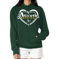 Green Athletics G-III 4Her by Carl Banks Women's Double Heart Fleece Pullover Hoodie