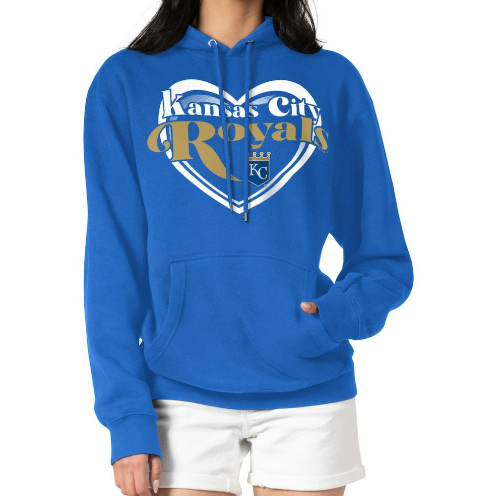 Royal Kansas City Royals G-III 4Her by Carl Banks Women's Double Heart Fleece Pullover Hoodie