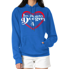 Royal Los Angeles Dodgers G-III 4Her by Carl Banks Women's Double Heart Fleece Pullover Hoodie