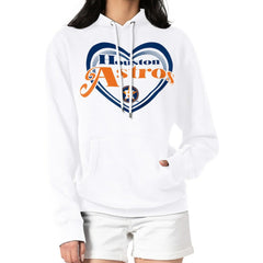 White Houston Astros G-III 4Her by Carl Banks Women's Double Heart Fleece Pullover Hoodie