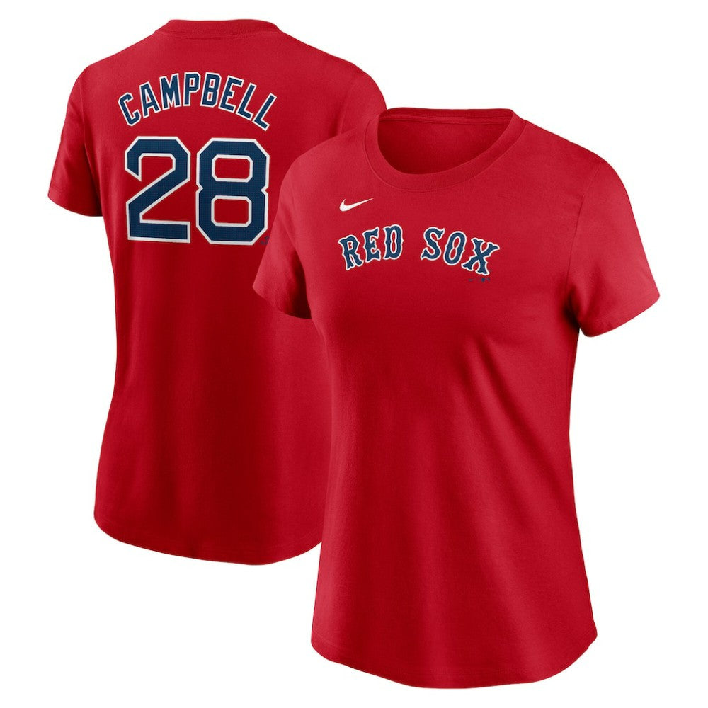 Red Kristian Campbell Boston Red Sox Nike Women's Cooperstown Collection Fuse Name & Number T-Shirt