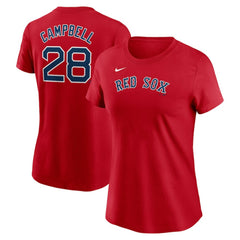 Red Kristian Campbell Boston Red Sox Nike Women's Cooperstown Collection Fuse Name & Number T-Shirt
