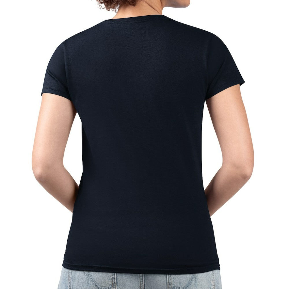 Navy Detroit Tigers G-III 4Her by Carl Banks Women's Super-Slim Fit Lightweight Retro Roses V-Neck T-Shirt