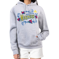 Gray Seattle Mariners G-III 4Her by Carl Banks Women's Retro Roses Fleece Pullover Hoodie