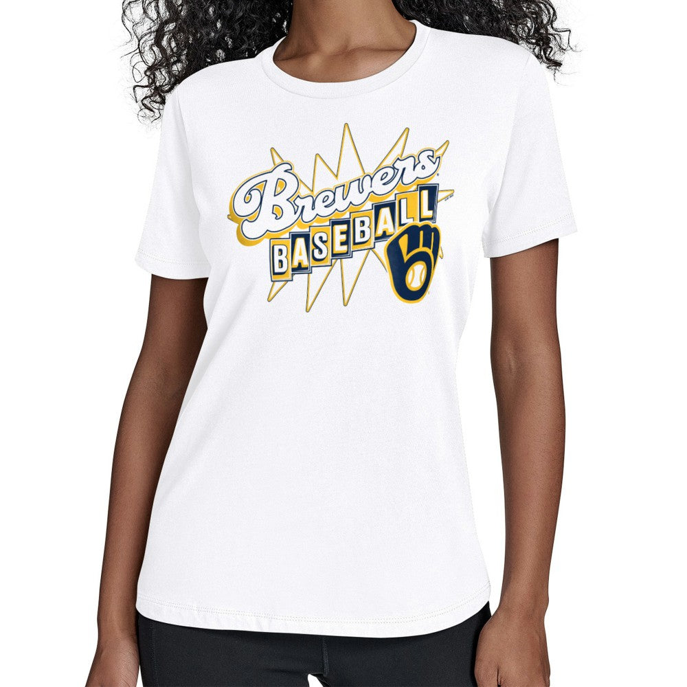 White Milwaukee Brewers Starter Women's Drive-In T-Shirt