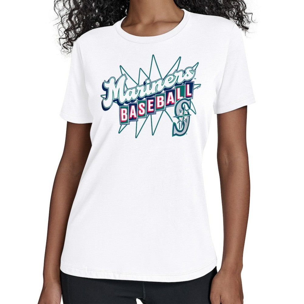 White Seattle Mariners Starter Women's Drive-In T-Shirt