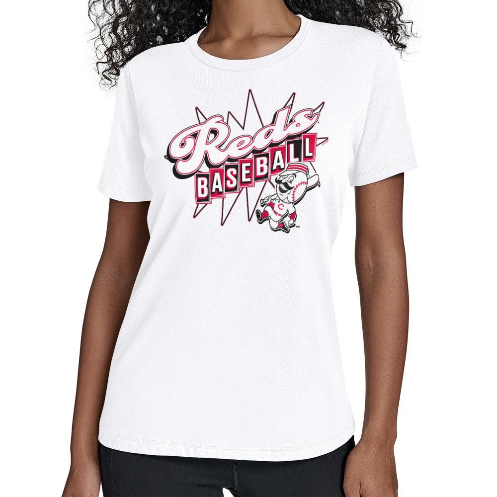 White Cincinnati Reds Starter Women's Drive-In T-Shirt