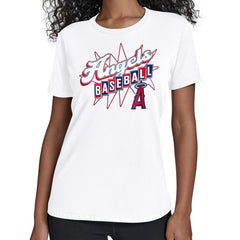 White Los Angeles Angels Starter Women's Drive-In T-Shirt