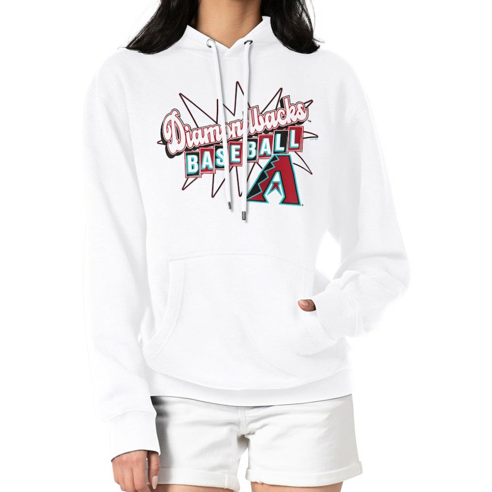 White Arizona Diamondbacks Starter Women's Drive-In Pullover Hoodie