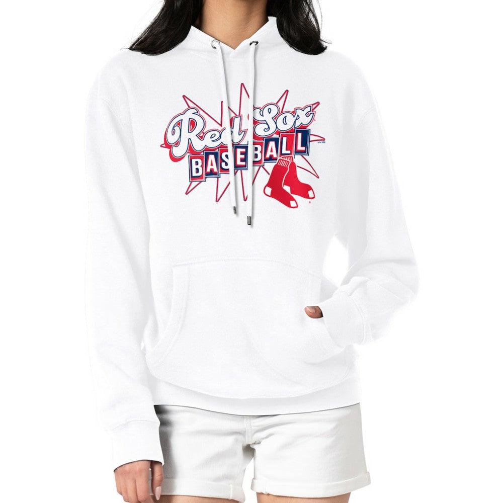 White Boston Red Sox Starter Women's Drive-In Pullover Hoodie