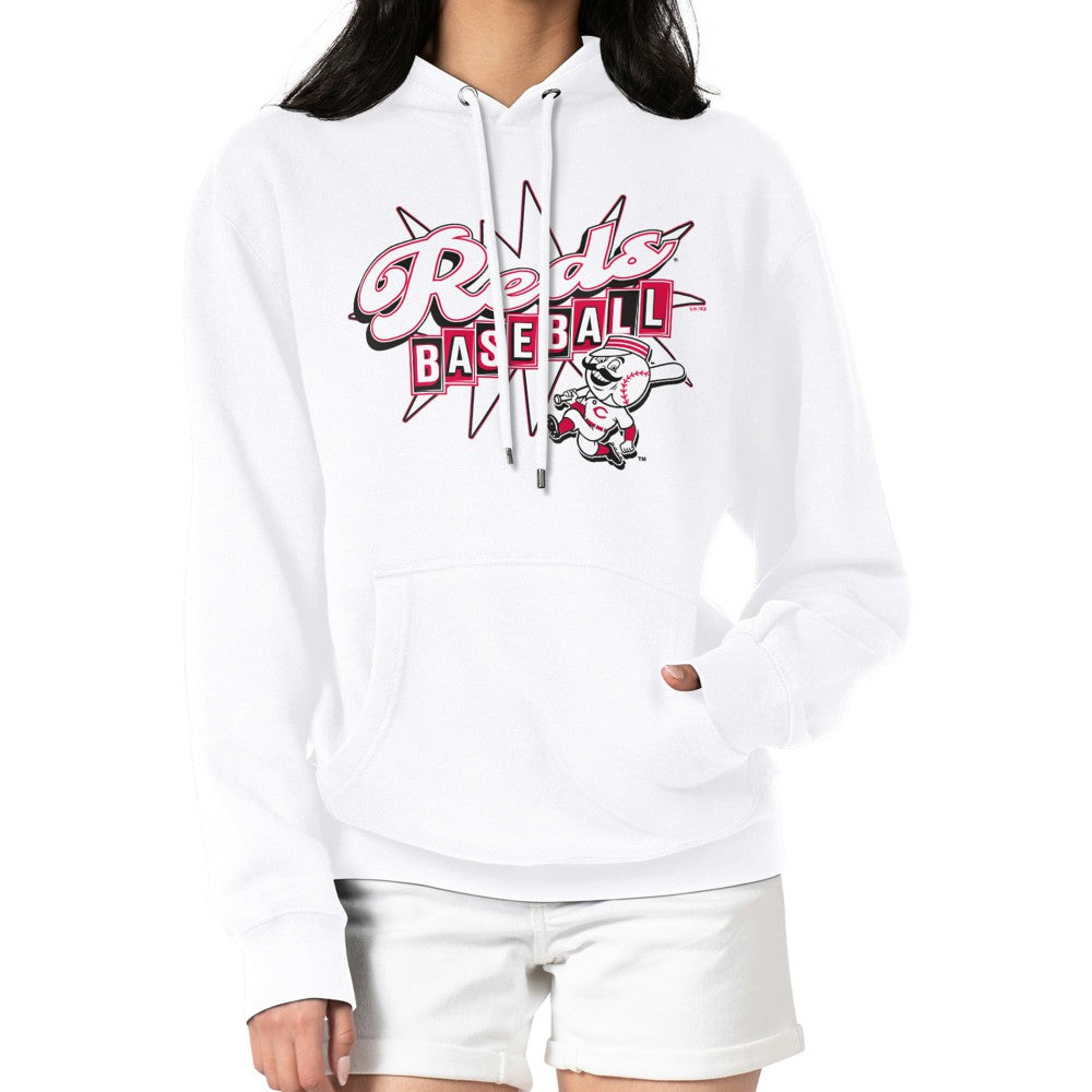 White Cincinnati Reds Starter Women's Drive-In Pullover Hoodie