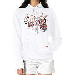 White Detroit Tigers Starter Women's Drive-In Pullover Hoodie
