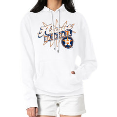 White Houston Astros Starter Women's Drive-In Pullover Hoodie